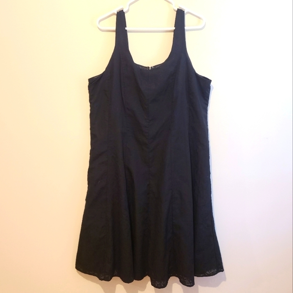 *2 for $30* Black Rose Floral Mesh Overlay Dress - Party Cocktail
